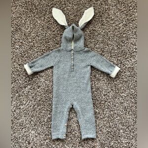 Oeuf Baby Alpaca Wool Hooded Rabbit Jumpsuit